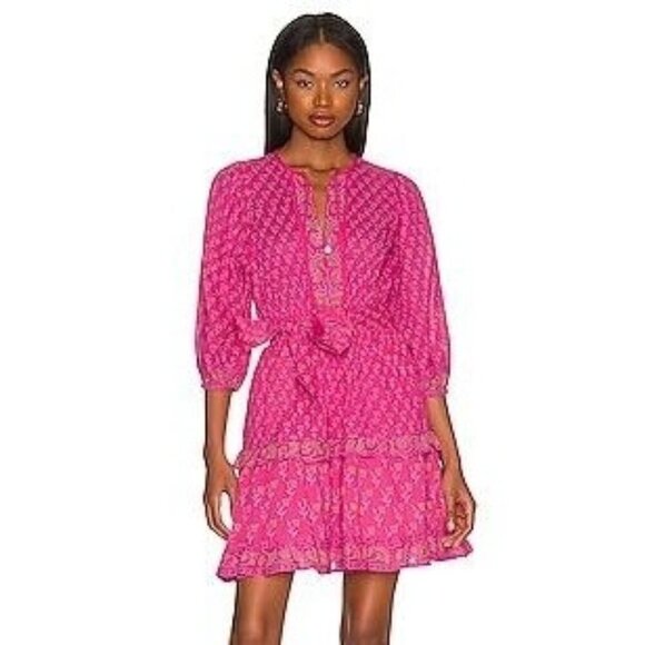 Cleobella Demi Boho Mini Dress in Ditzy Mix Block Print Size Small Women - Picture 1 of 11